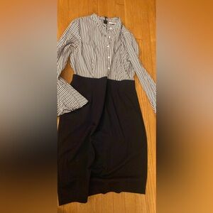 New York & Company Black and White Striped Dress